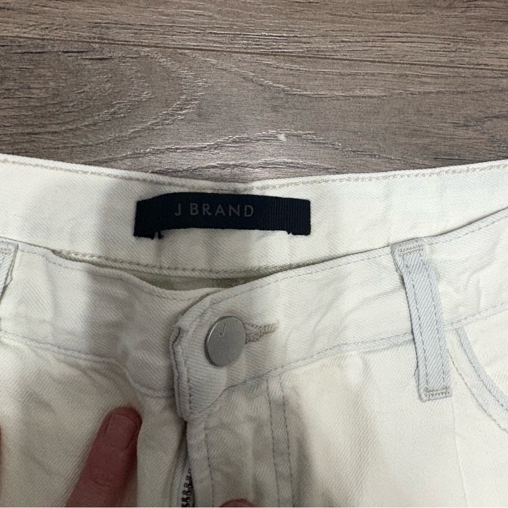 J Brand Pleated Peg High-Rise Tapered Jeans White Women’s Size 31 NWT NEW - Picture 2 of 6